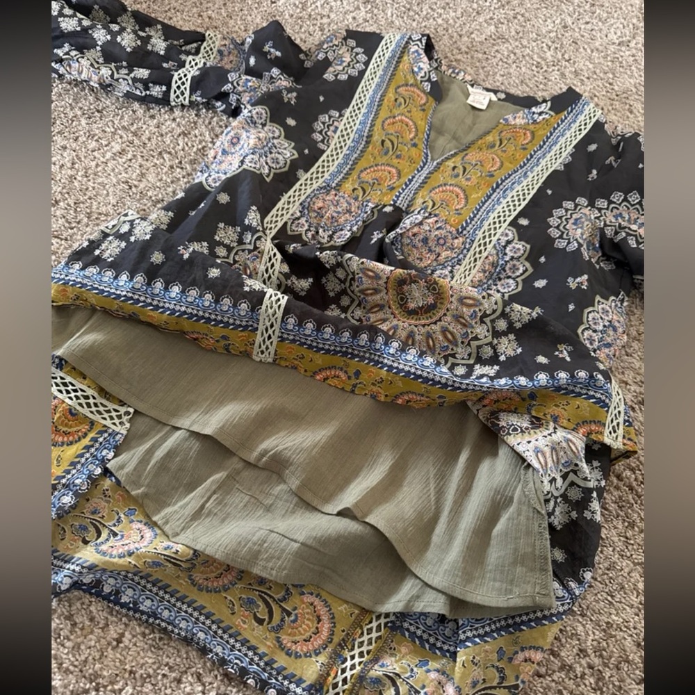 Sundance Carina Blouse Top Paisley Floral Print Long Sleeve Boho 
Size Small - Picture 11 of 12